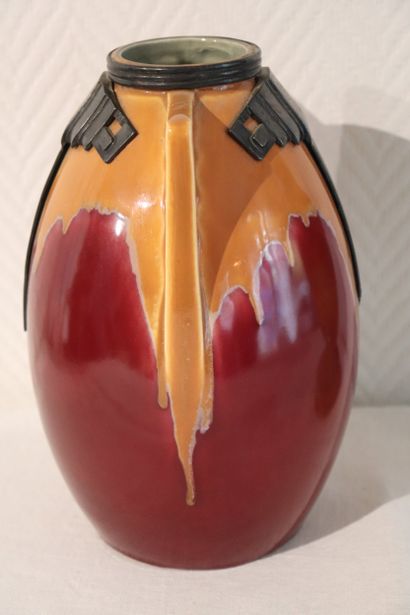 Choisy le Roy Vase Art déco, haut : 23cm,...