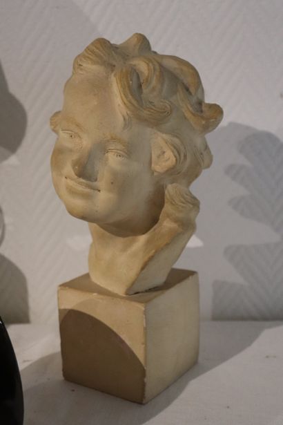 Lot avec une lampe métal 1970 Haut : 53cm,...