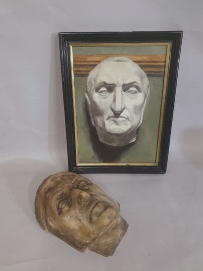 Le masque de Dante Huile Dim 33 x 25cm, on...