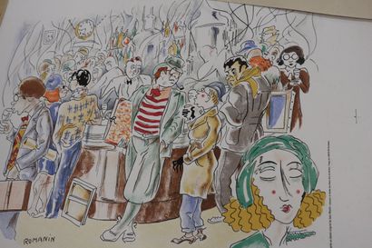 Lot de diverses estampes et affiches dans...
