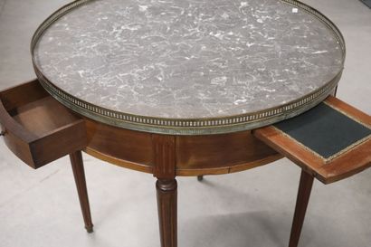 Table bouillote en bois naturel, plateau...