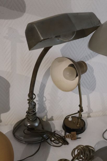 Lot de 7 lampes de bureau des années 50 et...