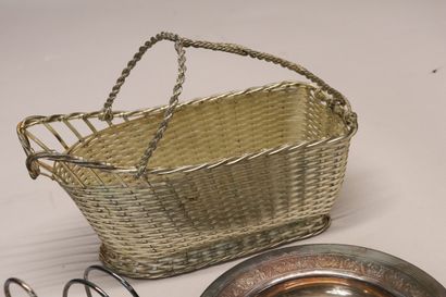 Lot de métal argenté GALLIA : porte bouteille...