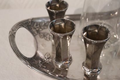 Gallia, service à liqueur en métal argenté,...