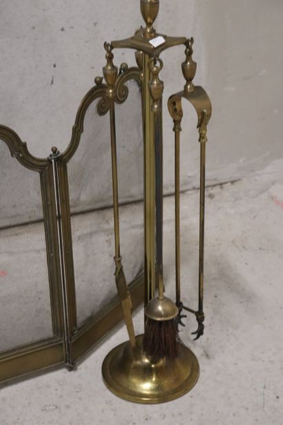 Nécessaire de cheminée en laiton : pare feu...