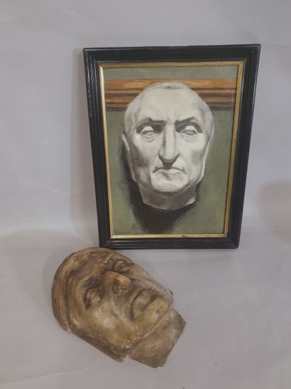 Le masque de Dante Huile Dim 33 x 25cm, on...