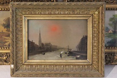 Paire d'huiles sur bois par LARREY Dim :...