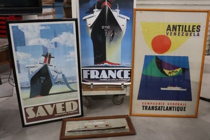 Cie Générale Transatlantique - Quatre affiches...