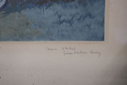 Deux lithographies polychromes encadrées...