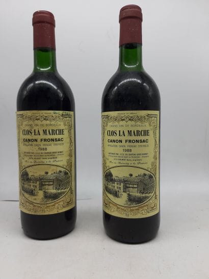 1988 CLOS LA MARCHE, Canon Fronsac, 2 Blles
Voir...