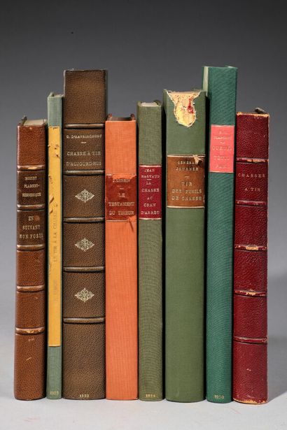 [TIR]. 8 books in-8 and large in-8 in half-chagrin...