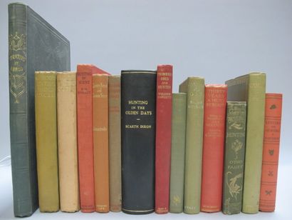 HUNTING]. 14 works in-8, in-4 and in-folio...