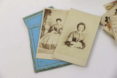 Ensemble de cartes à jouer, gravure et rehauts...