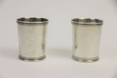 Deux timbales en argent Sterling 925°/°°,...