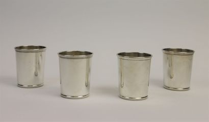 Quatre timbales en argent sterling 925°/°°,...