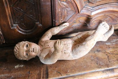 Deux chérubins

En bois sculpté laqué, les...