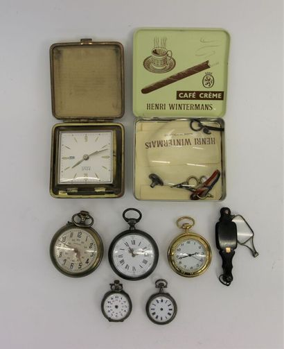 Trois montres à gousset en argent 800°/°°...