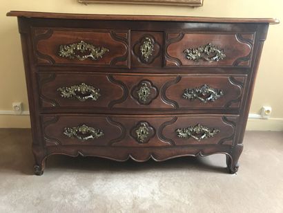 Commode en bois naturel teinté ouvrant par...