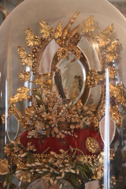Bouquet de mariée en fleurs et épis de blé...