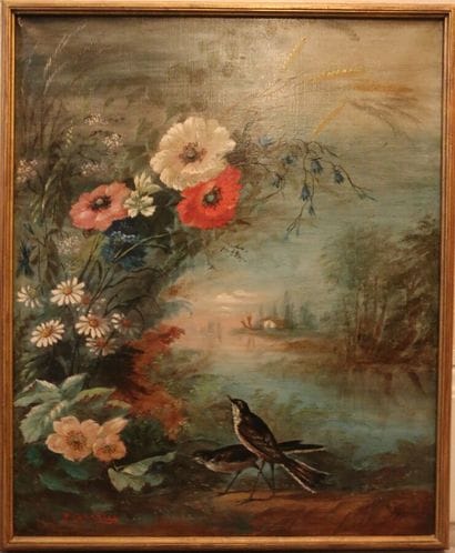 GRAVIER (XIXe siècle)

Oiseaux dans un paysage

Huile...