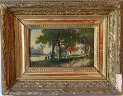 École XIXe siècle

Deux paysages animés

Huile...