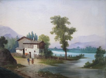 École XIXe siècle

Paysage lacustre

Huile...