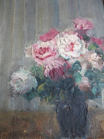 Ecole française XXe siècle 

Bouquet de roses...