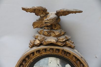 Miroir « sorcière » de forme ronde, en bois...