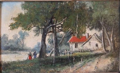 École XIXe siècle

Deux paysages animés

Huile...