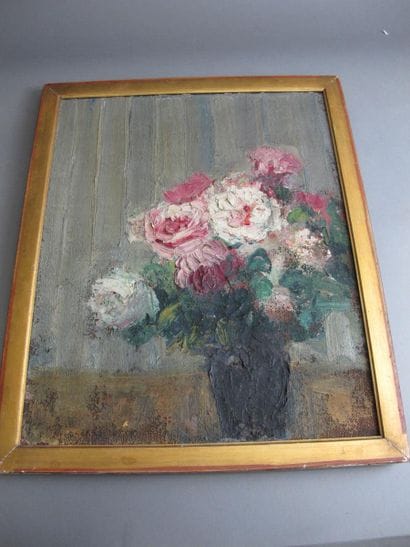 Ecole française XXe siècle 

Bouquet de roses...