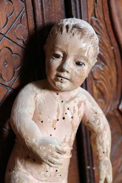 Deux chérubins

En bois sculpté laqué, les...