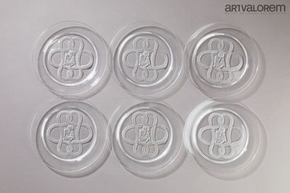 Marc LALIQUE (1900-1977)

Suite de six assiettes...