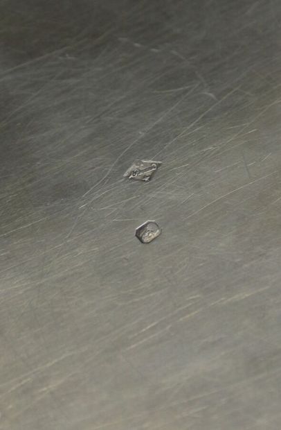 Plat ovale en argent 950°/°°, bord filets,...