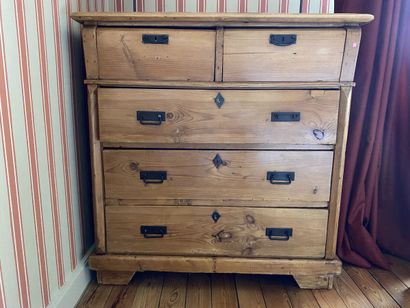 Pitchwood chest of drawers, opens with five...
