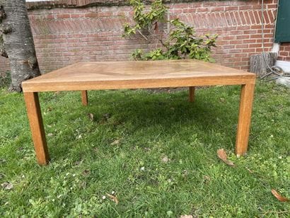 Oak coffee table, old parquet element forming...