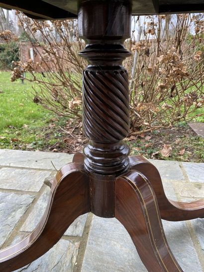 Mahogany and mahogany veneer game table,...