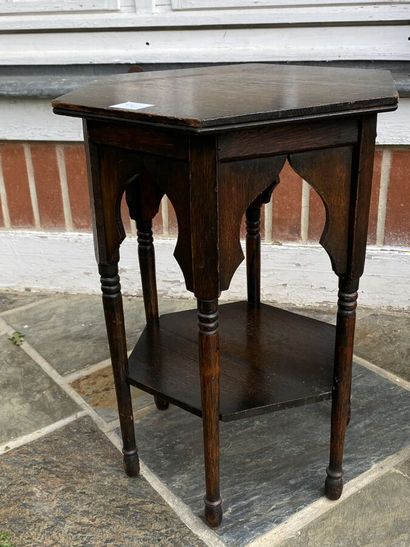 Lot: 
Octagonal bedside table, veneer and...