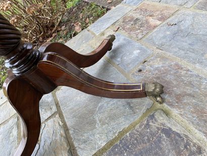 Mahogany and mahogany veneer game table,...