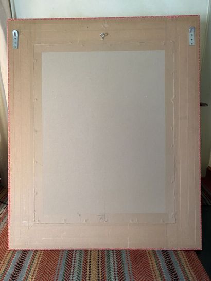 David HICKS 
Wooden framed mirror with brown...