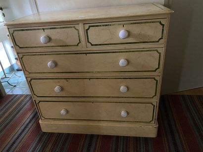 Chest of drawers in yellow patinated wood...
