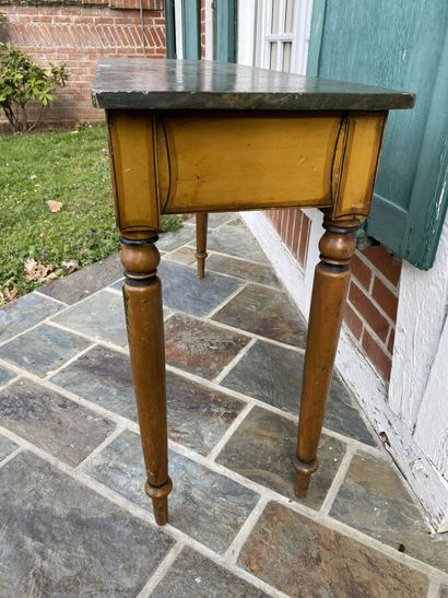 Rectangular console in ochre patinated wood,...