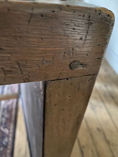 Coffee table in stained wood, top inlaid...