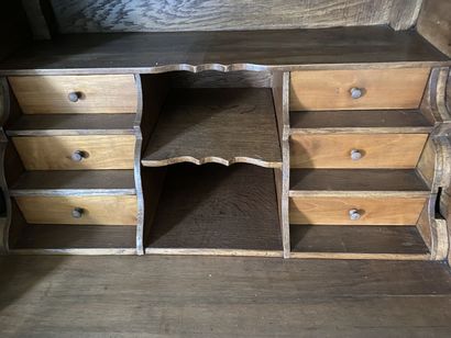 Sloping desk in natural wood, inlaid with...