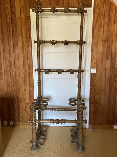 Bamboo style wood wall coat rack. 
215 x...
