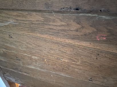 Sloping desk in natural wood, inlaid with...