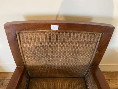 Wooden armchair, entirely furnished with...