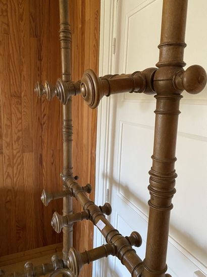 Bamboo style wood wall coat rack. 
215 x...