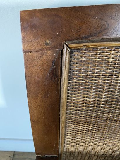 Wooden armchair, entirely furnished with...