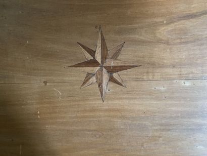 Sloping desk in natural wood, inlaid with...