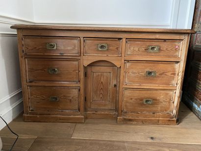 Pitchpin desk with seven drawers and a door...